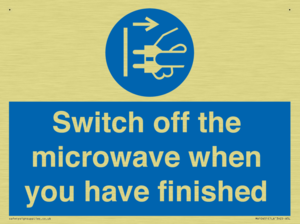 Switch off the microwave when you have finished